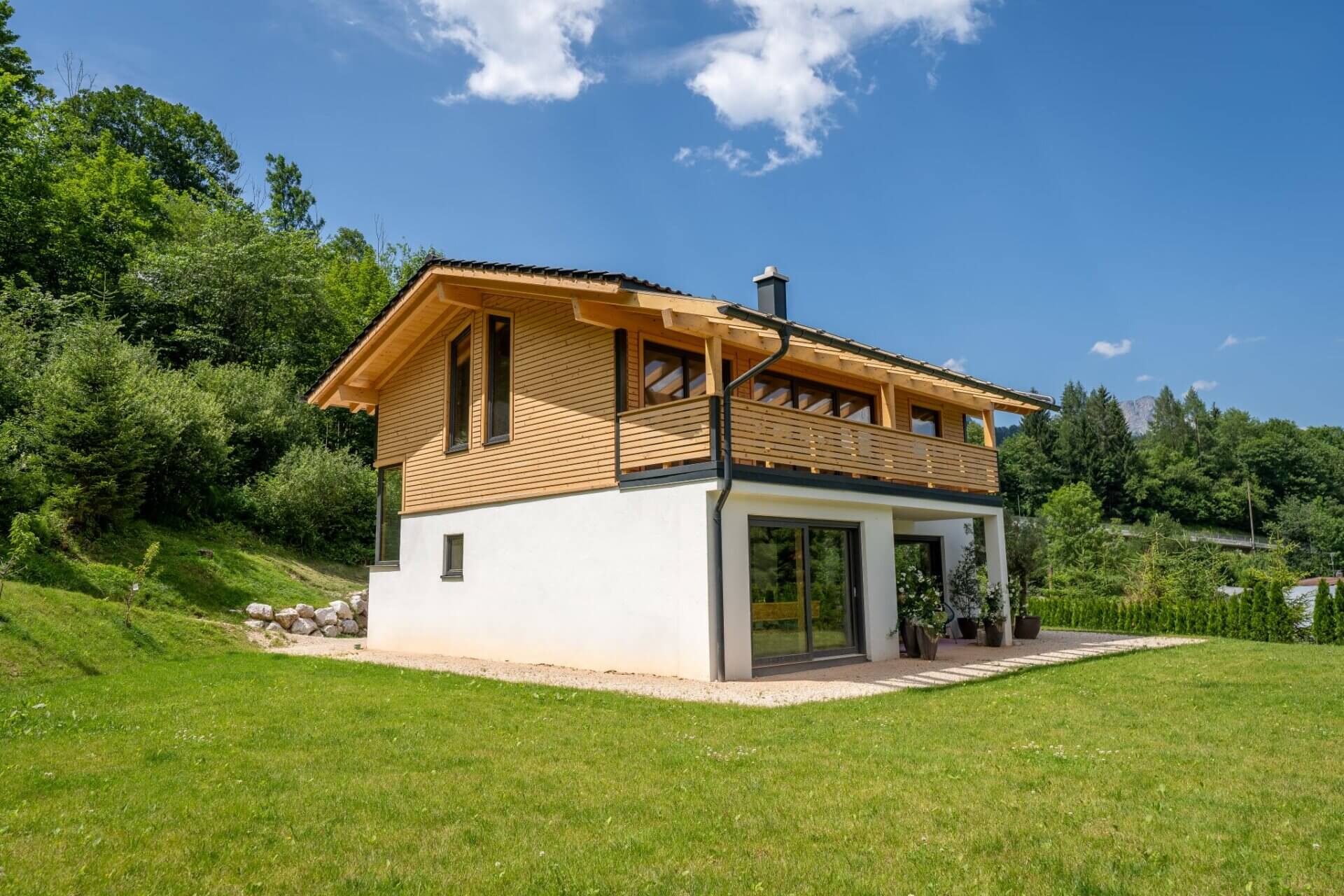 Seitenansicht Blockhaus Allgäu 2