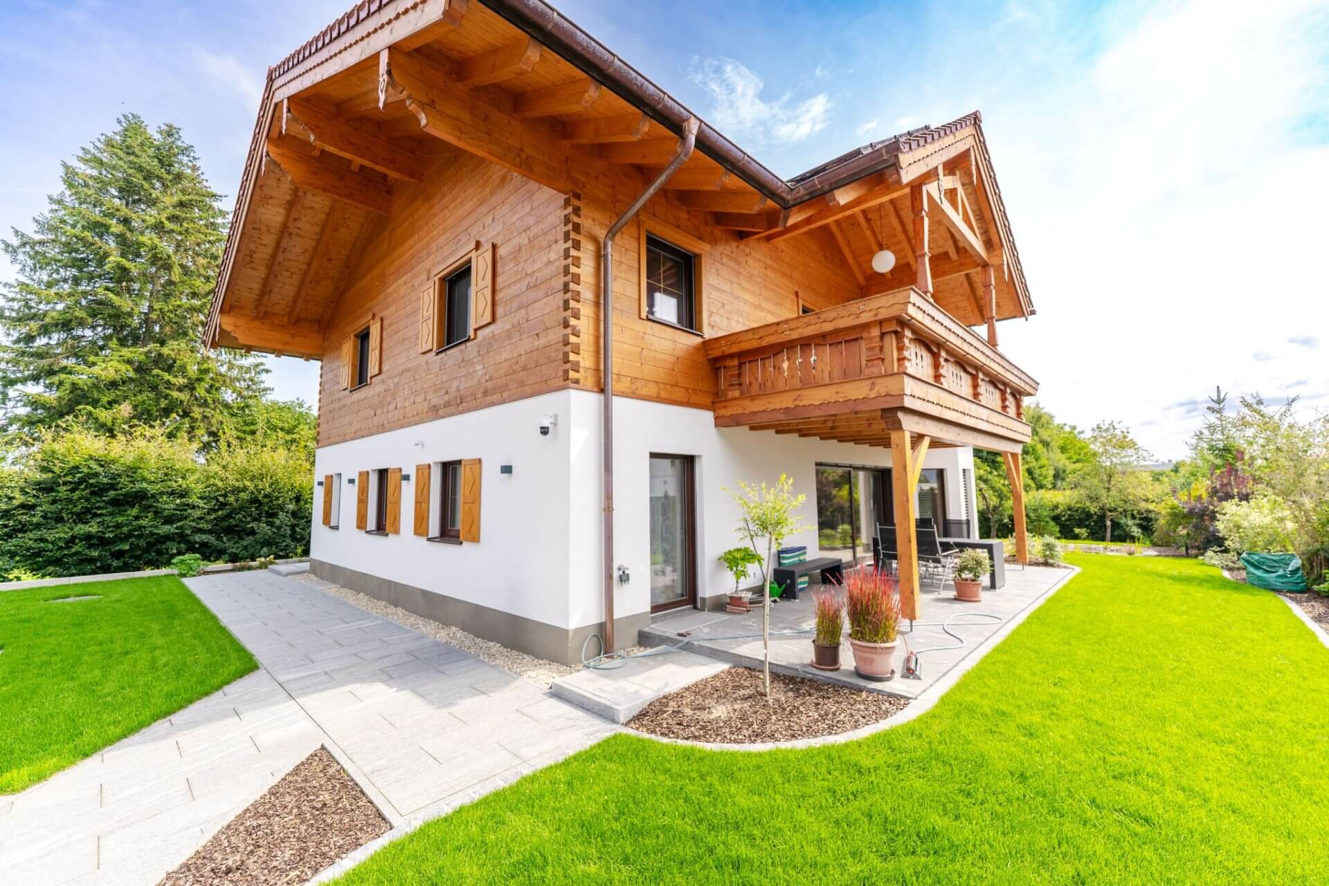 Blockhaus Augsburg mit Terrasse