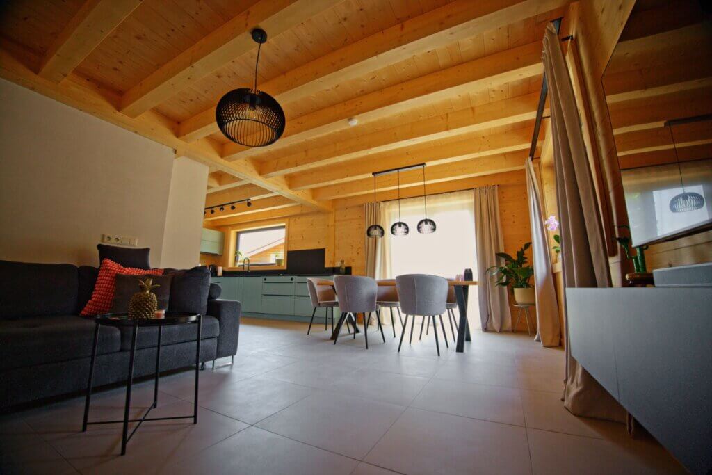 Blockhaus Oberbayern Wohnbereich